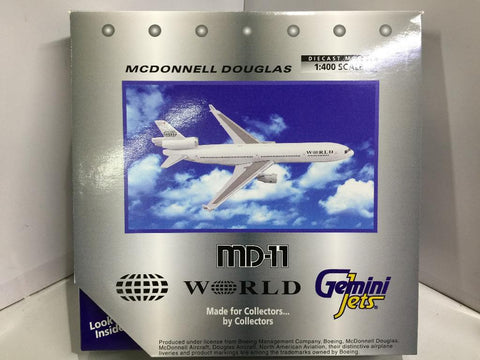 GEMINI JETS 1/400 WORLD MCDONNELL DOUGLAS MD-11 N277WA (GJWOA152) (70152) (P15M-112)