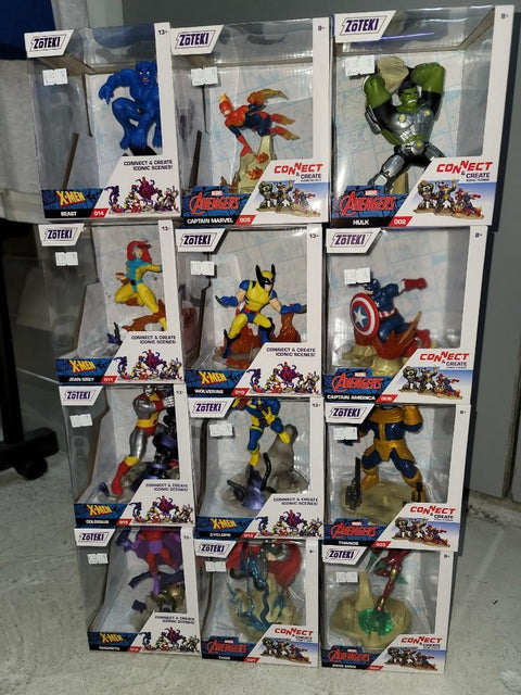 ZOTEKI marvel AVENGERS X-MEN FIGURE character  CONNECT CREATE ICONIC SCENES