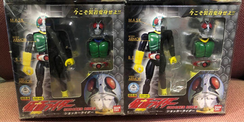 BANDAI 02028 02029 02030 02031 02032 02033 超合金 裝着變身 幪面超人 假幪面超人 撒旦幫騎士 1號 黃絲巾 2號 白絲巾 3號 綠絲巾 4號 藍絲巾 5號 紫絲巾 6號 粉紅絲巾 套裝 MASKED RIDER SOUCHAKU HENSHIN SERIES GD-48 SHOCKER RIDER NUMBER 1 TO 6 SET (BUY-SPK)