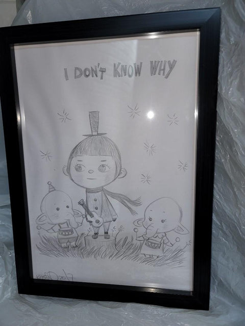 龍家昇原稿 原畫 i don't know why 2017 台灣畫展 潮流玩具展 kasing lung