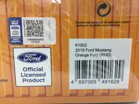 DIECAST MASTERS 1/18 FORD MUSTANG 2019 ORANGE FURY RHD (61002) (49162) (C1128-20)