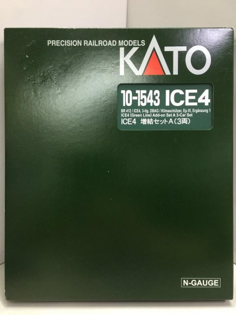 KATO N-GAUGE 10-1543 BR412 / ICE4, 3-tlg. DBAG/ Klimaschutzer, Ep. VI, Erganzung 1 ICE4 Add-on Set A 3-Car Set 10-1542 BR412 PRECISION RAILROAD MODELS (68350 K10952) (PIU400)