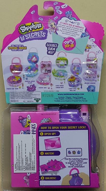 MOOSE 57225 小小秘密 保密鎖 美味咖啡館 SHOPKINS LIL' SECRETS PARTY POP UPS SECRET LOCK GENIE'S D'LISH WISH CAFE SET (EPC-2209-20) 存