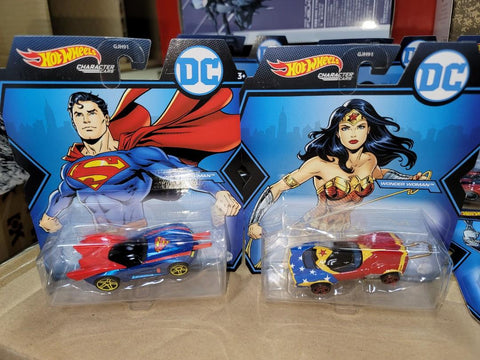 Hotwheels character cars dc set of 6 gjh91 batman robin superman