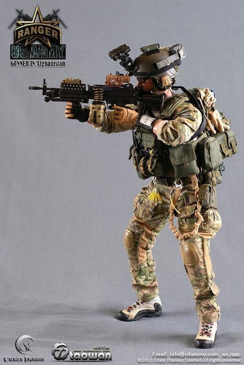 1:6 CRAZY DUMMY 78002 US ARMY 75TH RANGER GUNNER IN AFGHANISTAN FIGURE PIU770SA