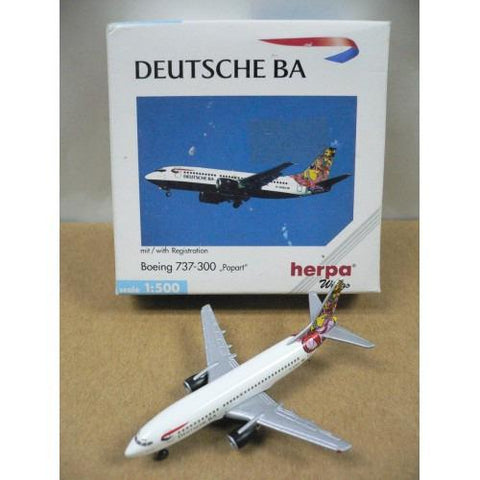HERPA WINGS 1/500 DEUTSCHE BA "POPART" BOEING 737-300 D-ADBA (511506)