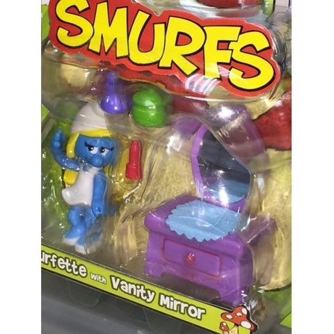 JAKKS PACIFIC 33234 藍精靈 美芝 連 化妝鏡 迷你公仔 THE SMURFS SMURFETTE WITH VANITY MIRROR MINI FIGURE