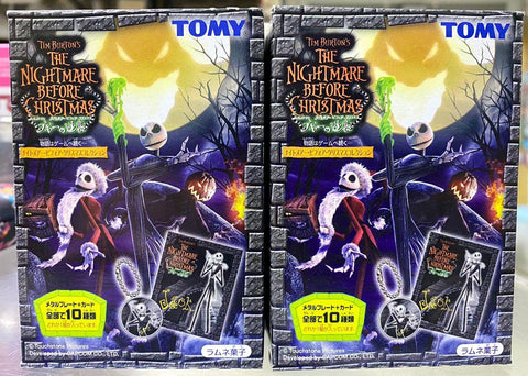 C1068-95 TOMY TIM BURTONS THE NIGHTMARE BEFORE CHRISTMAS 怪誕城 METAL PLATE 匙扣 +卡 一套10盒