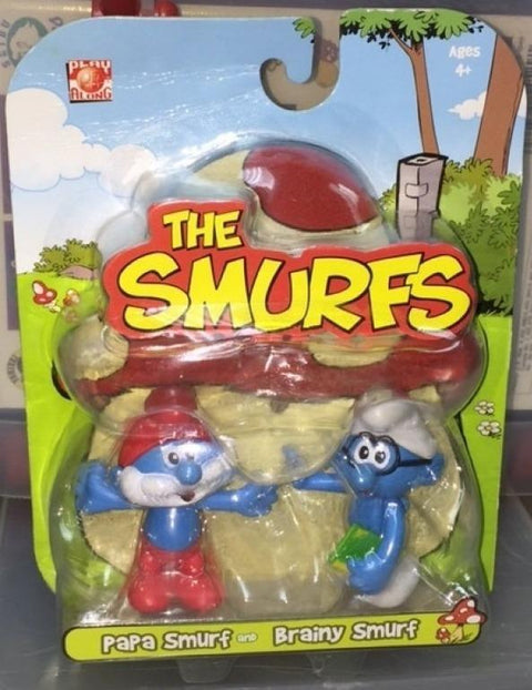JAKKS PACIFIC 33232 藍精靈 迷你公仔 THE SMURFS MINI FIGURES PAPA SMURF AND BRAINY SMURF