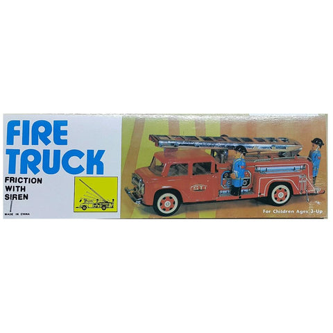 METAL KING MF718 鐵皮 救火車 消防車 TIN TOYS COLLECTABLE ITEM FIRE TRUCK FIRE ENGINE FRICTION WITH SIREN