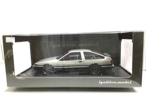 IGNITION MODEL 1/18 TOYOTA SPRINTER TRUENO AE86 3 DOOR GT APEX SILVER BLACK (90539) (P15M-118)