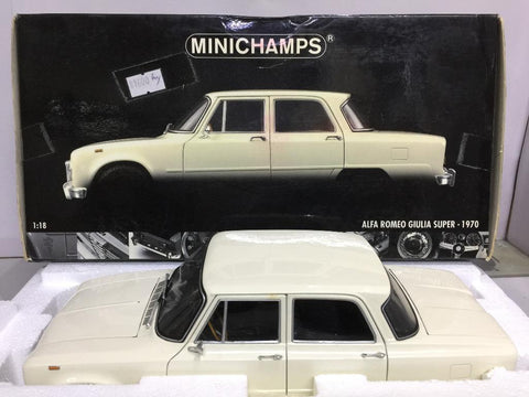 MINICHAMPS 1/18 ALFA ROMEO GIULIA SUPER 1970 WHITE (04738) (BUY)
