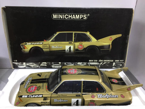 MINICHAMPS 1/18 BMW 320i Warsteiner Jorg Obermoser DRM 1977 #4 (04244) (PIU250)