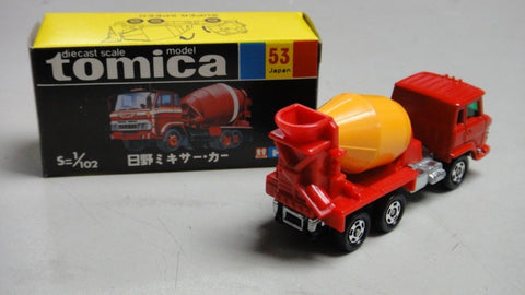 VINTAGE TOMICA 53 - HINO TRUCK MIXER CAR 混凝土攪拌車 田螺車 MADE IN JAPAN (PIU20)