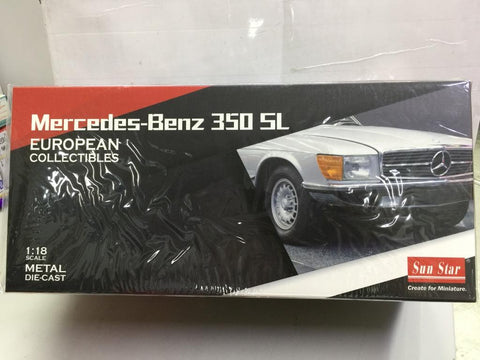 SUN STAR 1/18 1977 MERCEDES-BENZ 350SL HARD TOP BLUE GREL (04666) (C1128-12)