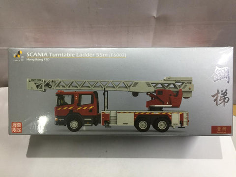 TOYEAST TINY CITY DIE-CAST MODEL CAR SCANIA TURNTABLE LADDER 55m F6002 HONG KONG FSD ATC65020 (10877) (C1120-26)