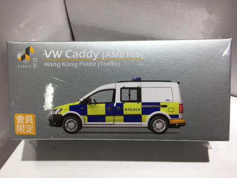 TOYEAST TINY CITY DIE-CAST MODEL CAR VW CADDY AM8185 HONG KONG POLICE TRAFFIC ATC64930 (10611) (C1120-55)