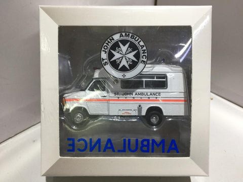 TOYEAST TINY CITY DIE-CAST MODEL CAR 1980's AMBULANCE HONG KONG ST. JOHN ATC64875 00092 (C1120-53)